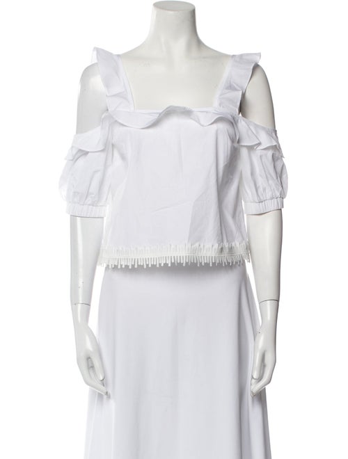 Nicholas Square Neckline Short Sleeve Crop Top