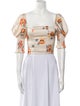Nicholas Floral Print Square Neckline Crop Top