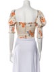 Nicholas Floral Print Square Neckline Crop Top
