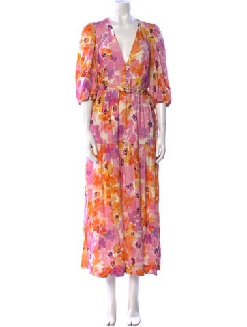 Nicholas Dresses Floral Print Long Dress L