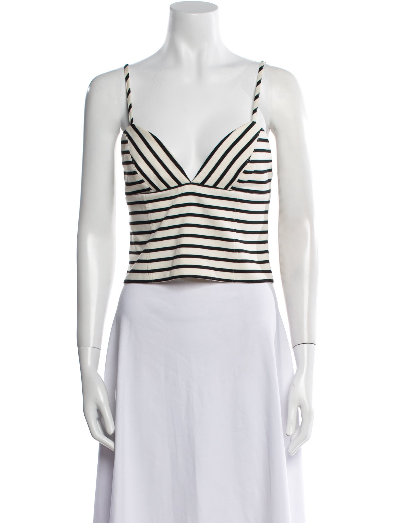 Nicholas Striped V-Neck Crop Top