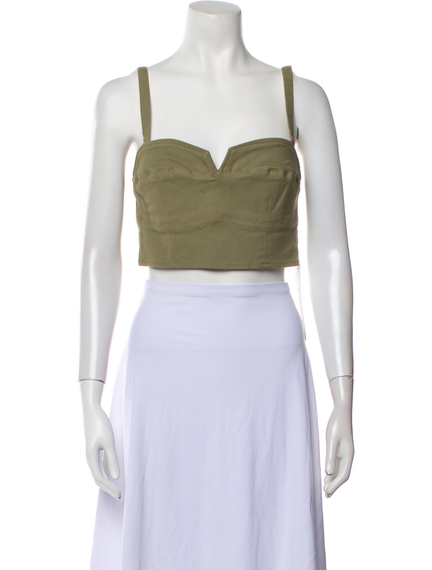 Nicholas Square Neckline Sleeveless Crop Top