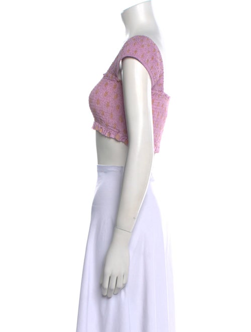 Nicholas Polka Dot Print Square Neckline Crop Top