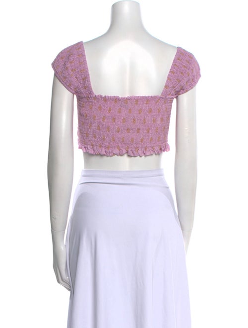 Nicholas Polka Dot Print Square Neckline Crop Top