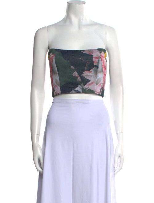 Nicholas Printed Strapless Crop Top