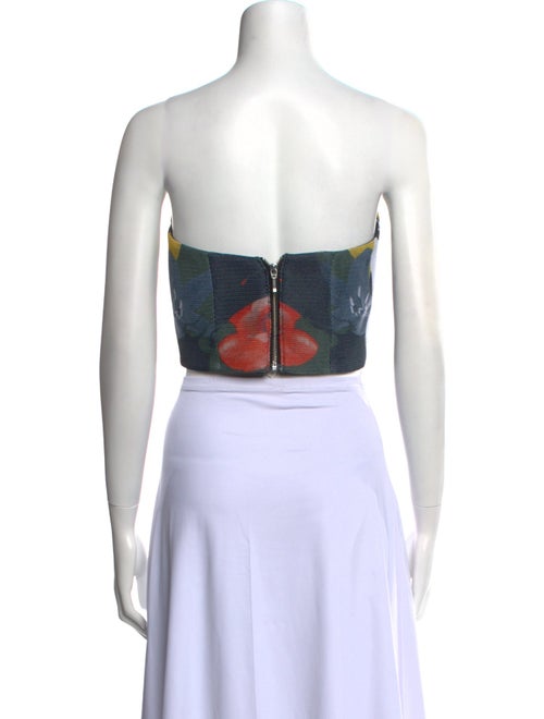 Nicholas Printed Strapless Crop Top