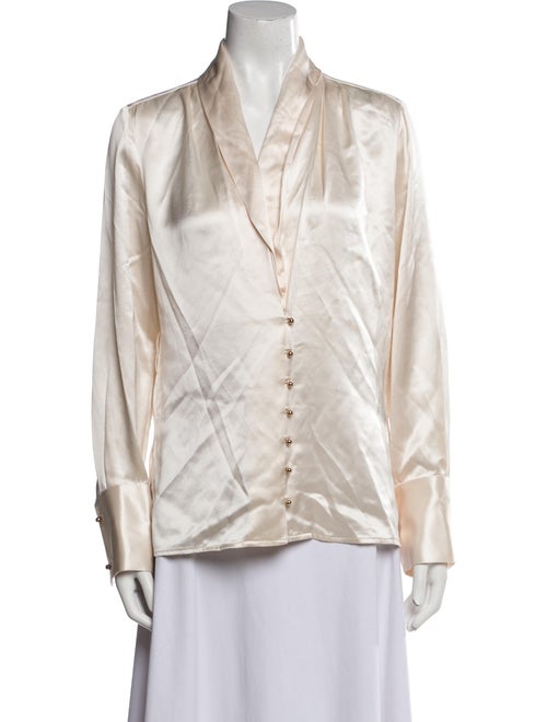 Nicholas V-Neck Long Sleeve Button-Up Top