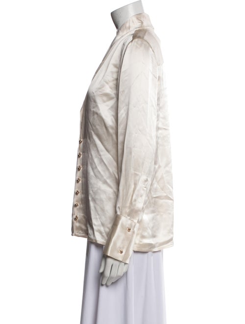 Nicholas V-Neck Long Sleeve Button-Up Top