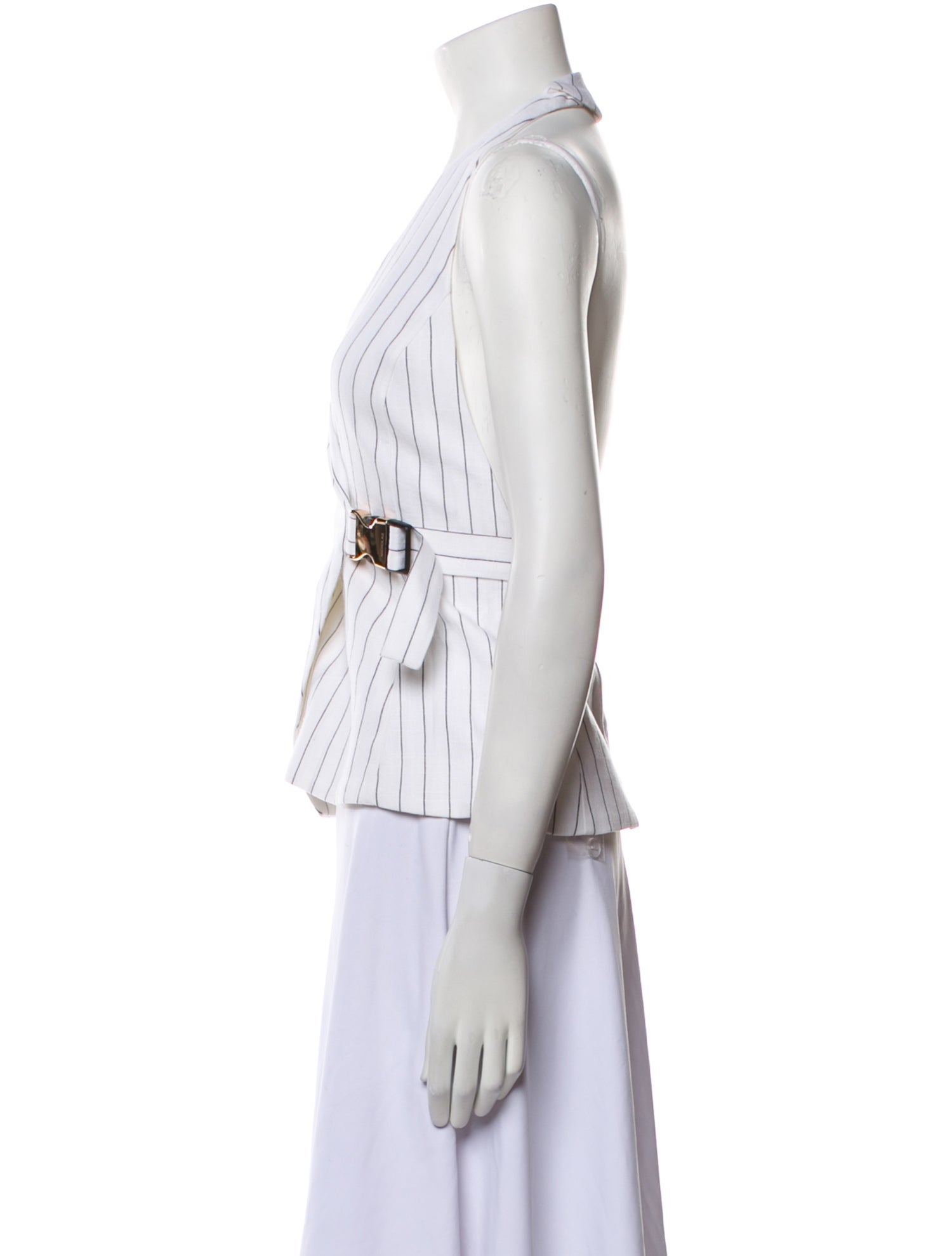 Nicholas Striped Halterneck Crop Top