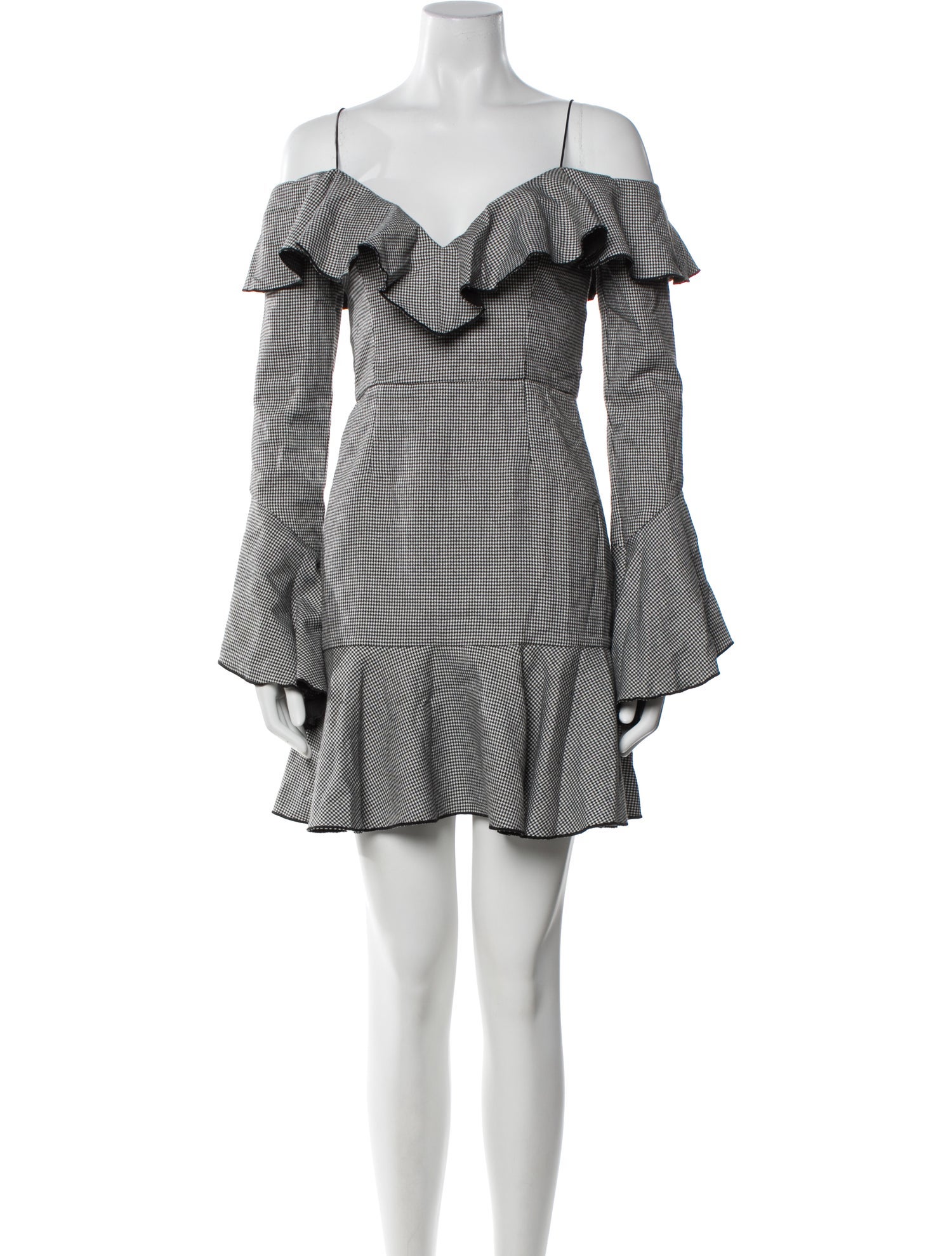 Nicholas Plaid Print Mini Dress