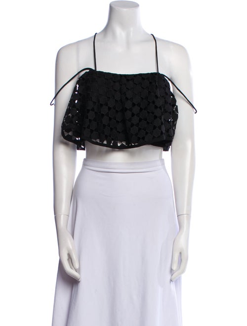 Nicholas Printed Square Neckline Crop Top