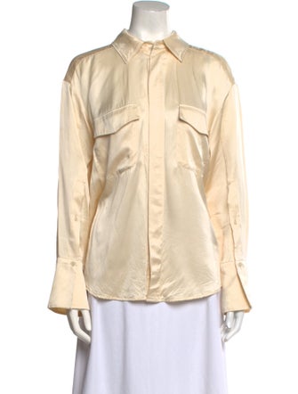 Nicholas Silk Long Sleeve Button-Up Top