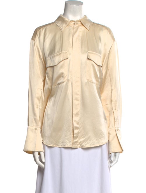 Nicholas Silk Long Sleeve Button-Up Top