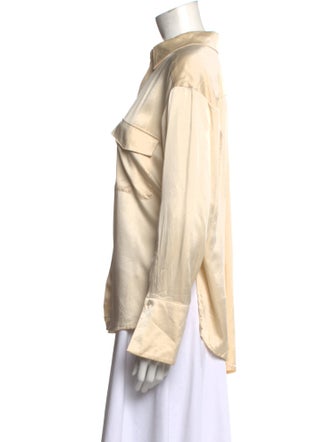 Nicholas Silk Long Sleeve Button-Up Top