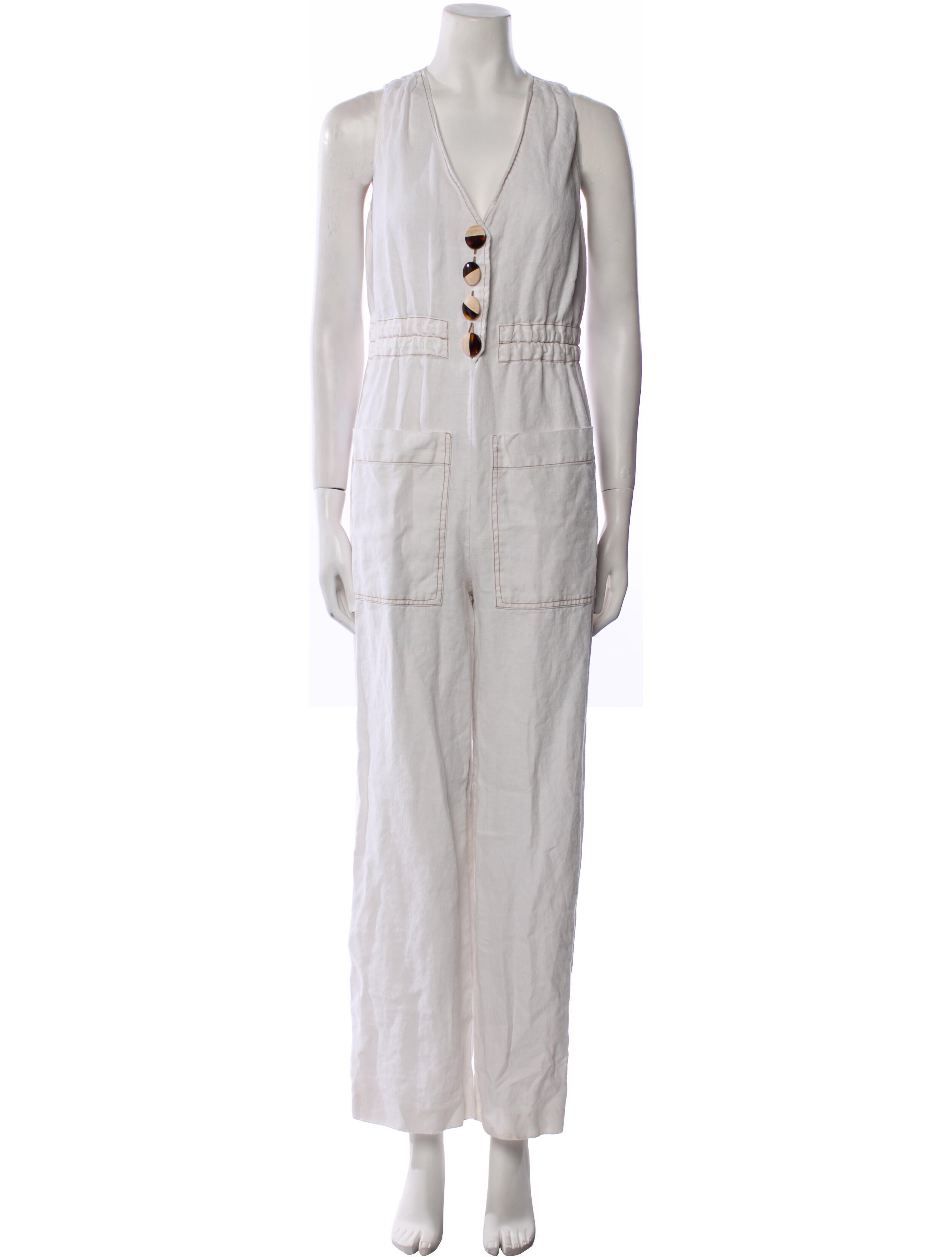 Nicholas Linen V-Neck Jumpsuit