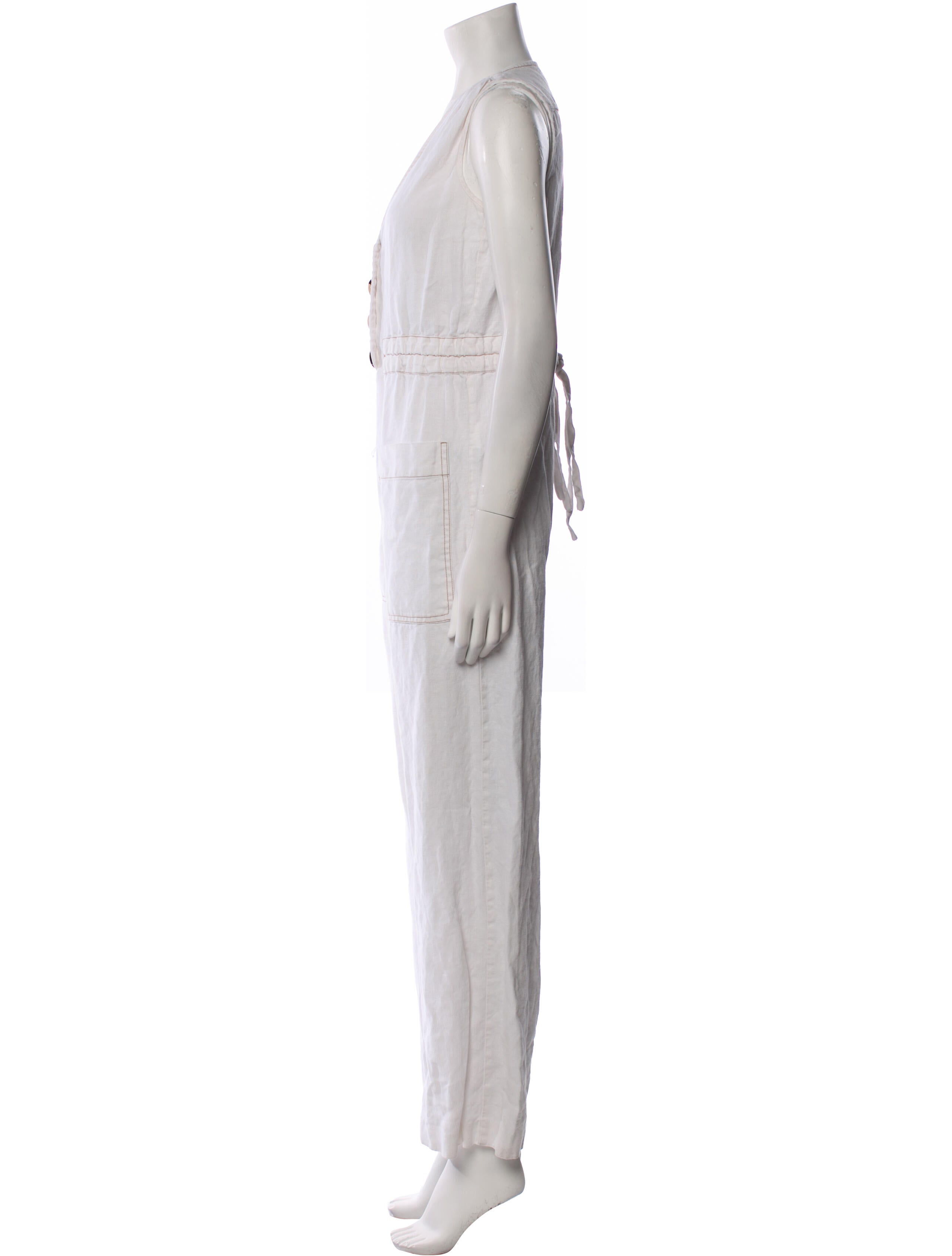 Nicholas Linen V-Neck Jumpsuit