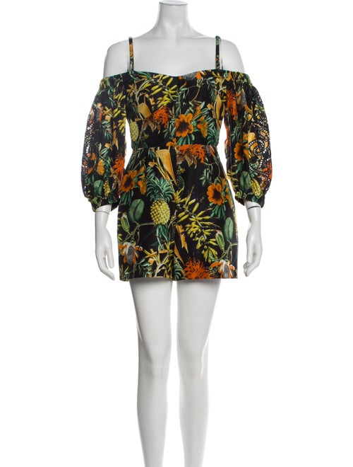 Nicholas Linen Floral Print Romper