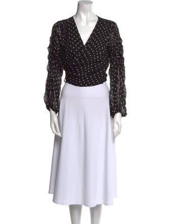 Nicholas Silk Polka Dot Print Crop Top