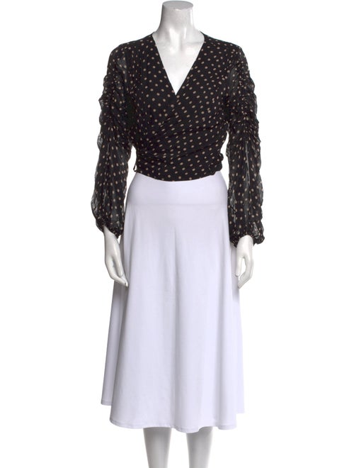 Nicholas Silk Polka Dot Print Crop Top