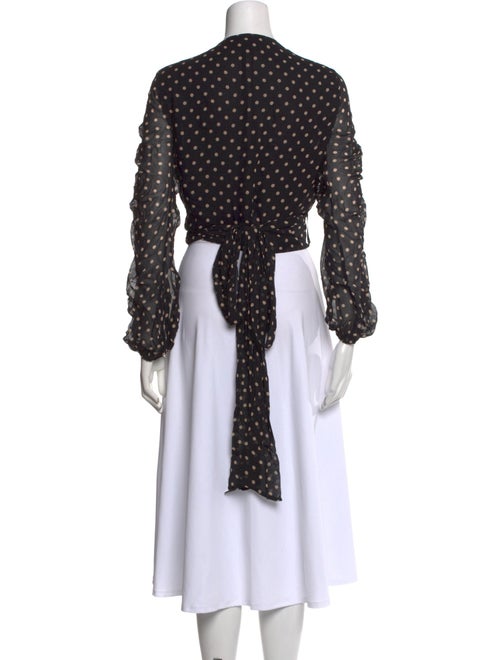 Nicholas Silk Polka Dot Print Crop Top