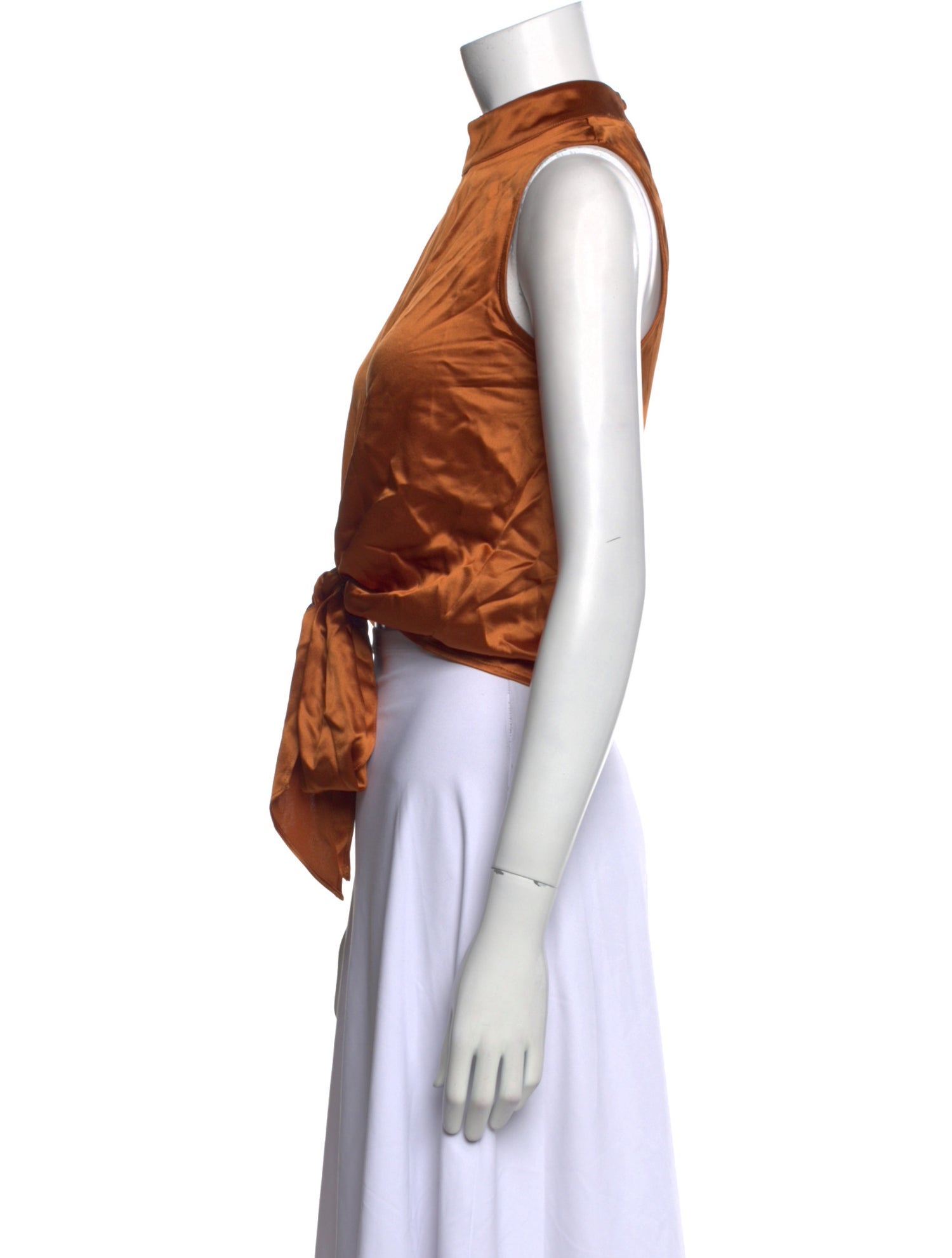 Nicholas Mock Neck Sleeveless Crop Top