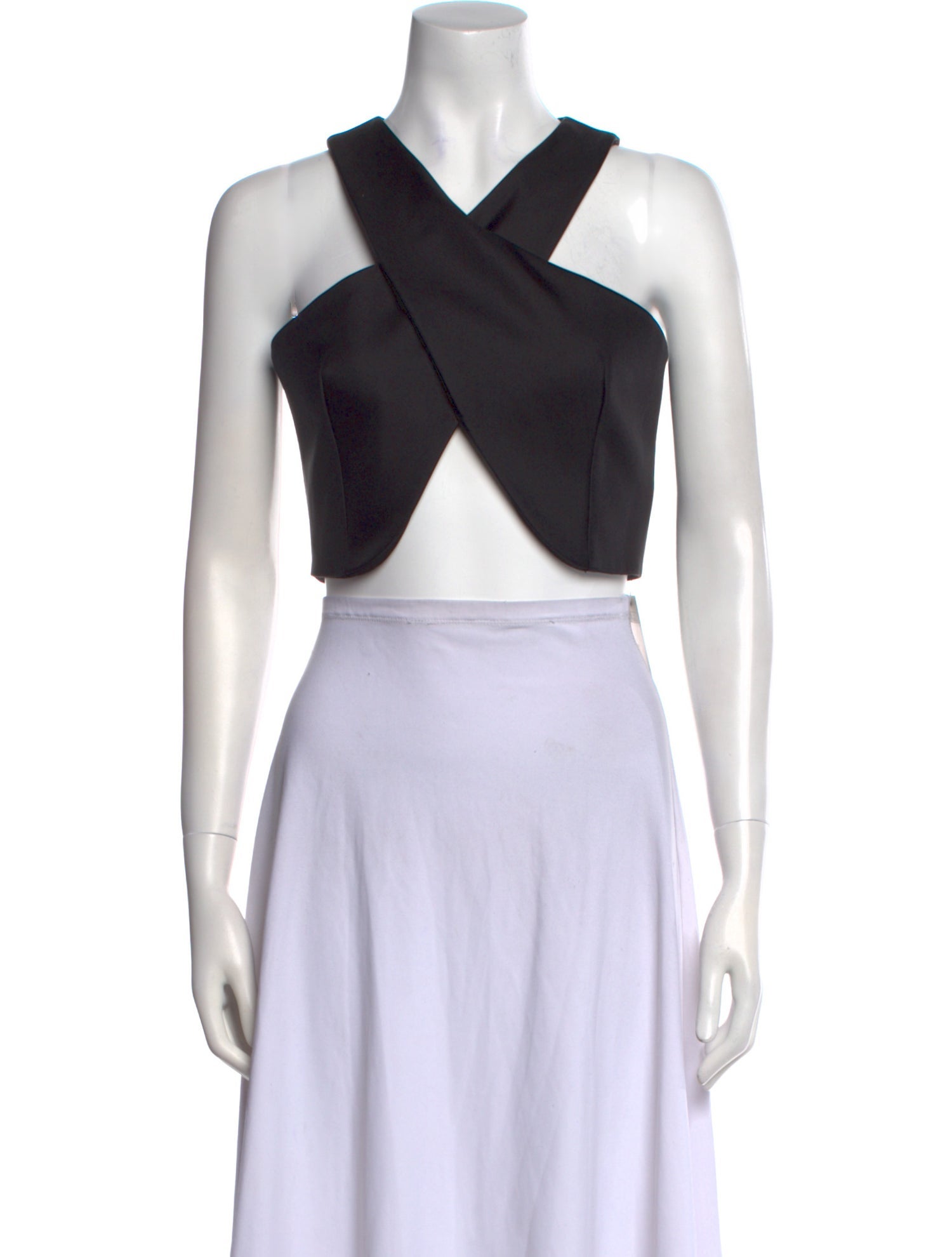 Nicholas Silk V-Neck Crop Top
