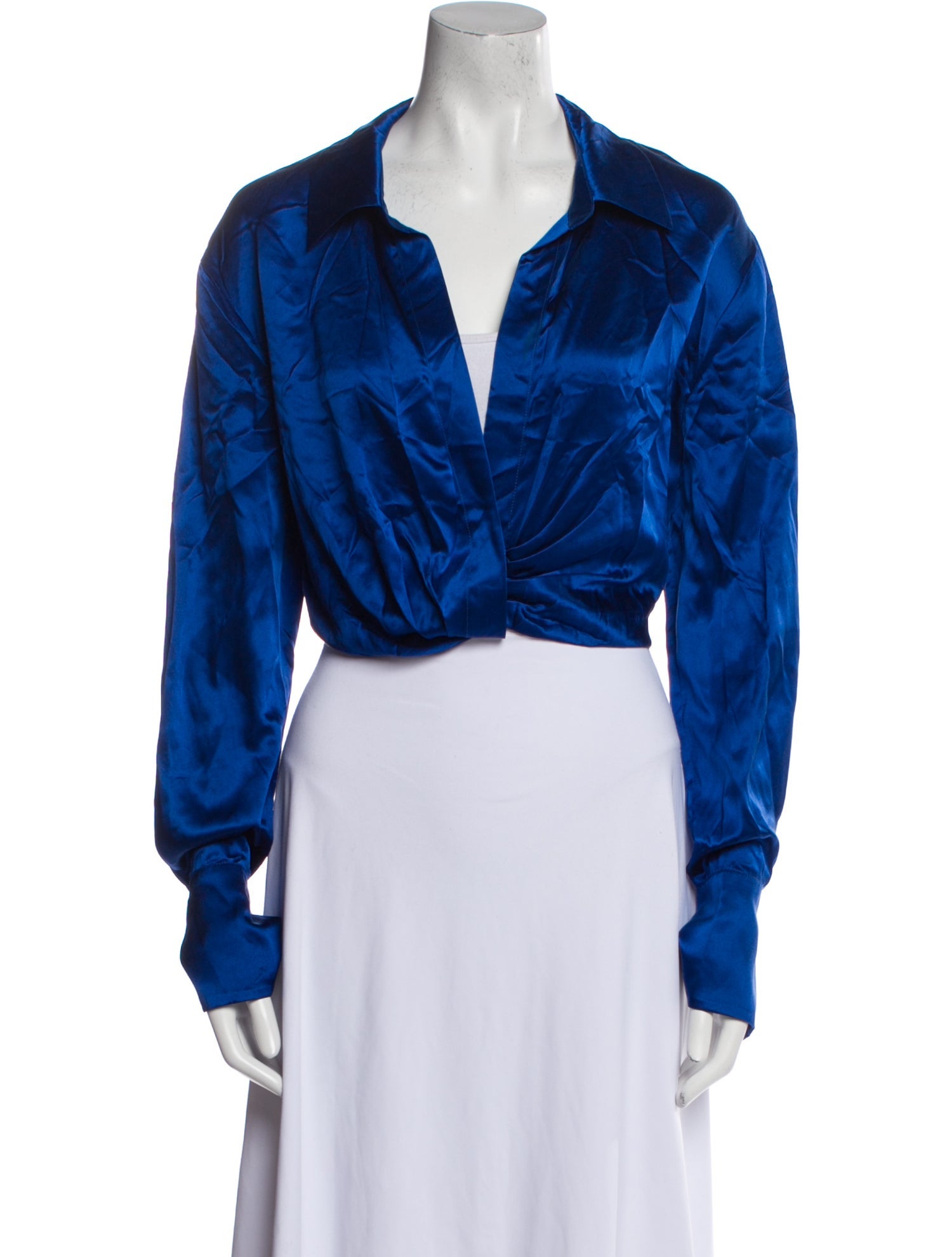 Nicholas Silk V-Neck Crop Top