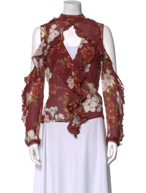 Nicholas Floral Print Mock Neck Blouse