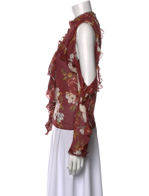 Nicholas Floral Print Mock Neck Blouse