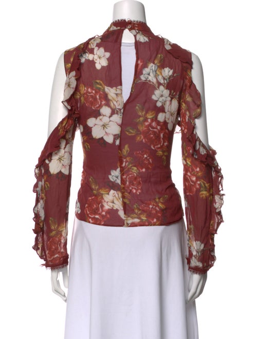 Nicholas Floral Print Mock Neck Blouse