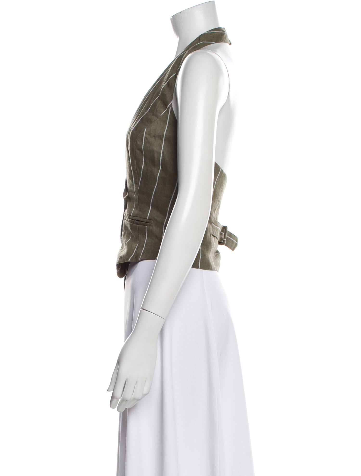 Nicholas Linen V-Neck Crop Top w/ Tags