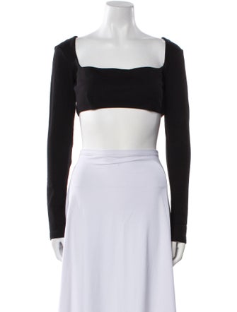 Nicholas Square Neckline Long Sleeve Crop Top