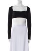Nicholas Square Neckline Long Sleeve Crop Top