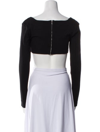 Nicholas Square Neckline Long Sleeve Crop Top