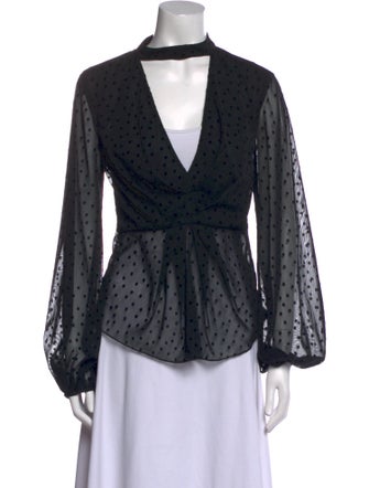 Nicholas Polka Dot Print V-Neck Blouse