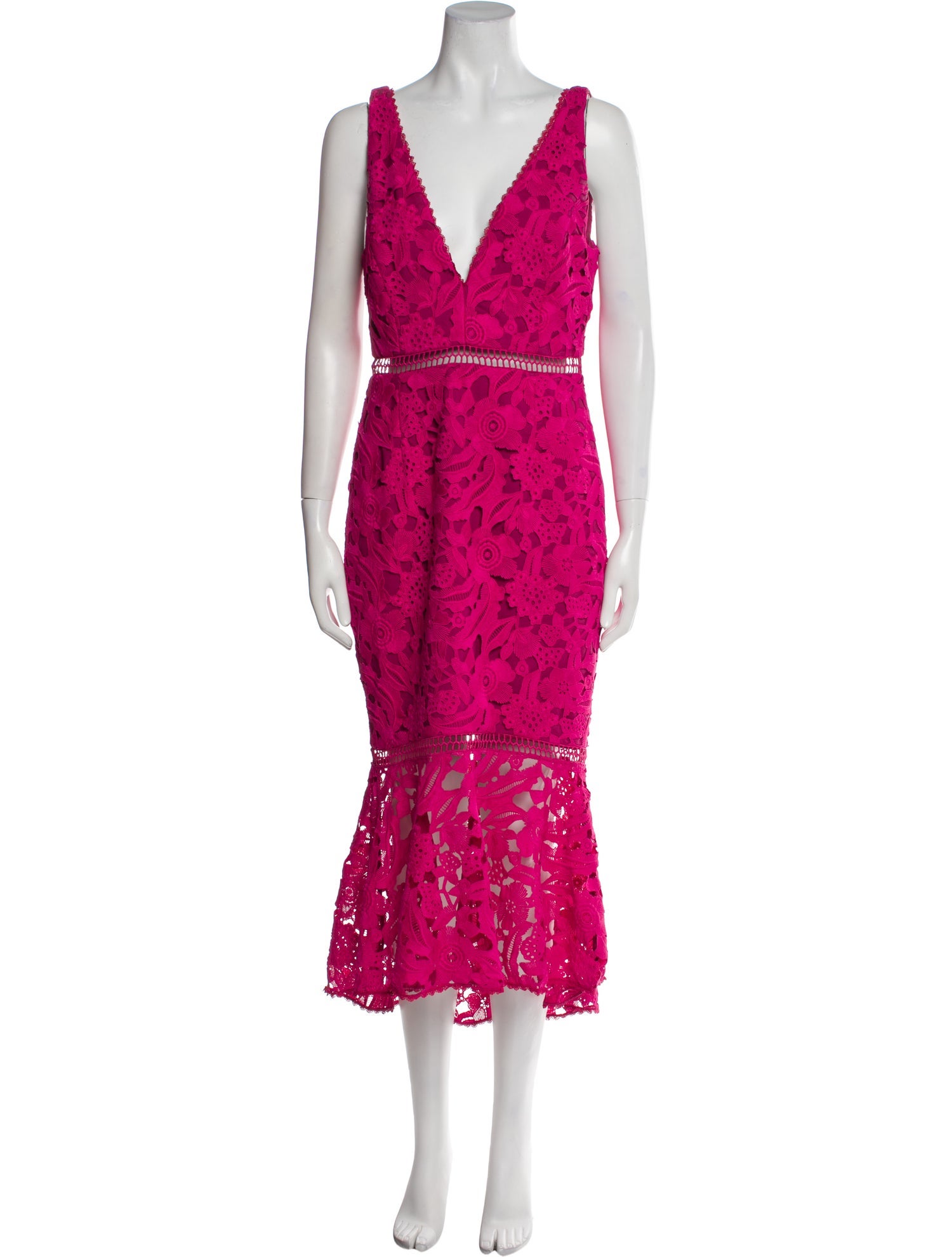 Nicholas Lace Pattern Long Dress