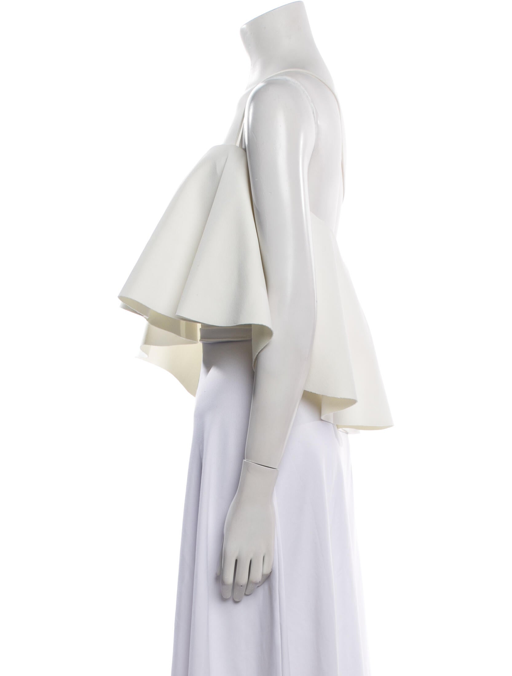 Nicholas Square Neckline Three-Quarter Sleeve Crop Top