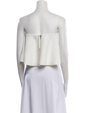 Nicholas Square Neckline Three-Quarter Sleeve Crop Top