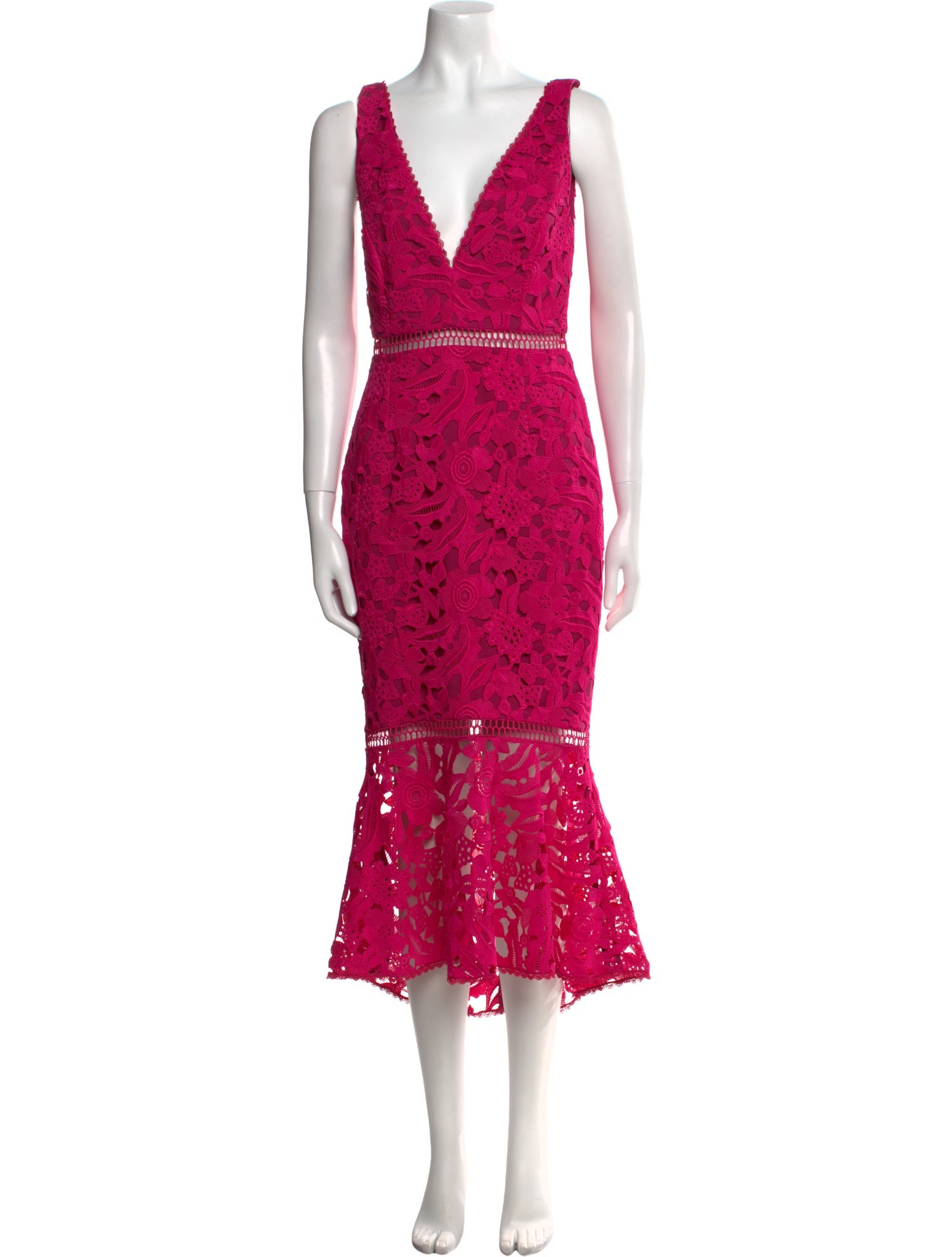 Nicholas Lace Pattern Long Dress