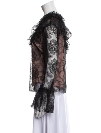 Nicholas Lace Pattern One-Shoulder Blouse