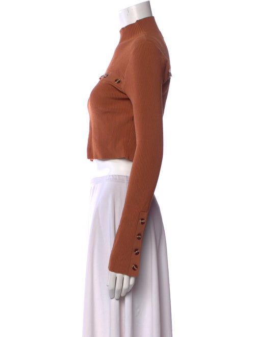 Nicholas Mock Neck Long Sleeve Crop Top