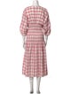 Nicholas Plaid Print Midi Length Dress