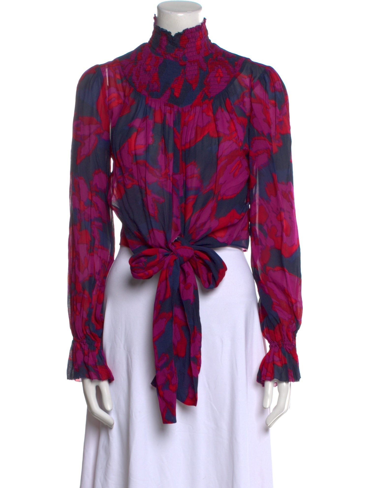 Nicholas Floral Print Turtleneck Blouse