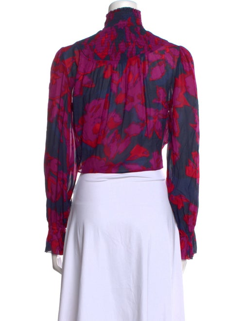 Nicholas Floral Print Turtleneck Blouse