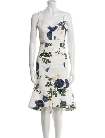 Nicholas Floral Print Midi Length Dress