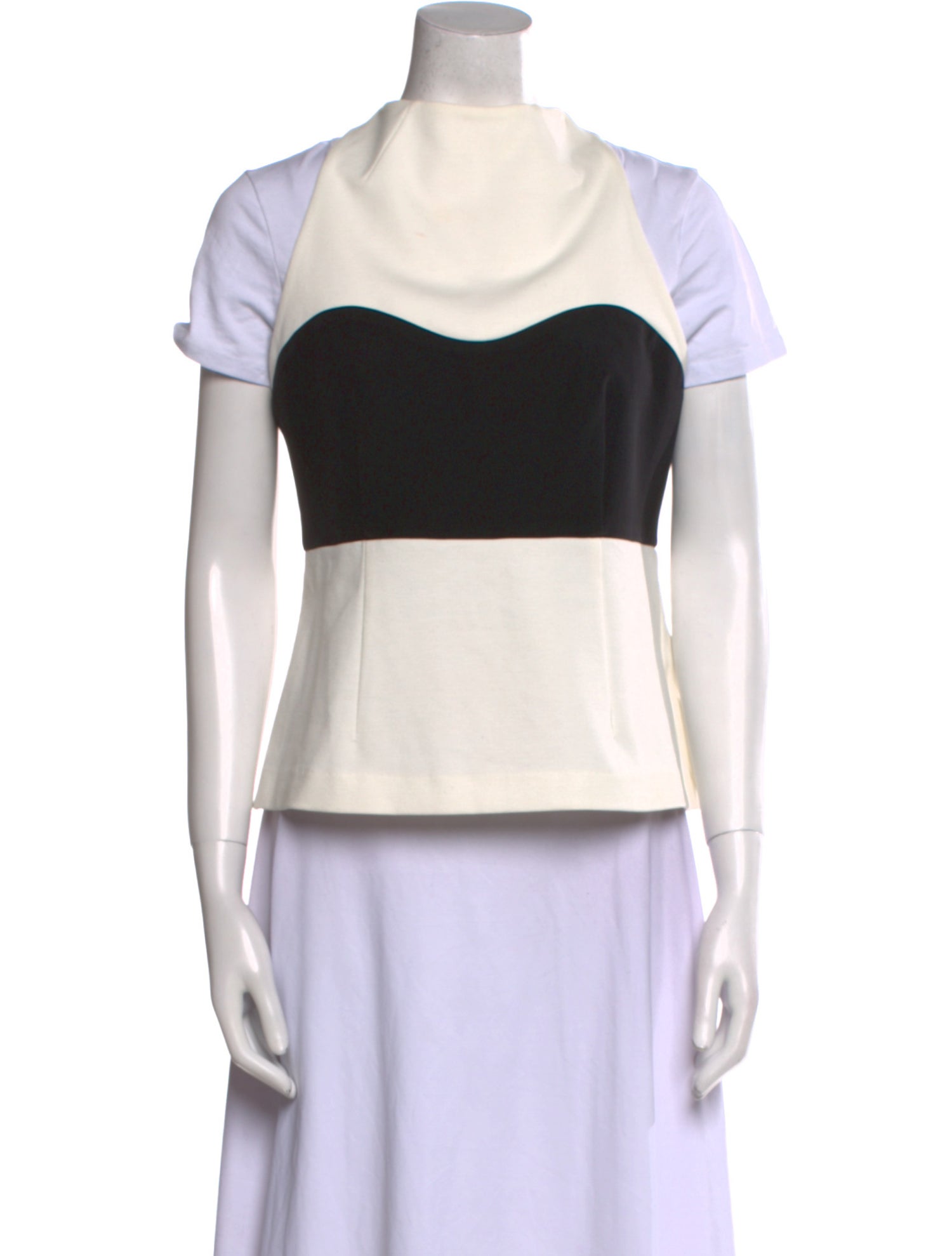 Nicholas Colorblock Pattern Mock Neck Top