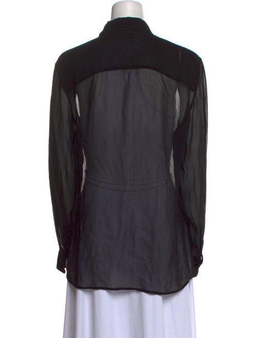 Nicholas Silk Long Sleeve Button-Up Top