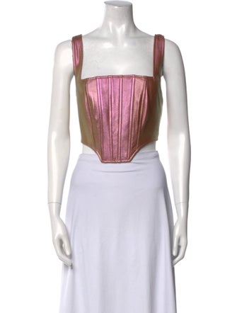 Nicholas Square Neckline Sleeveless Crop Top