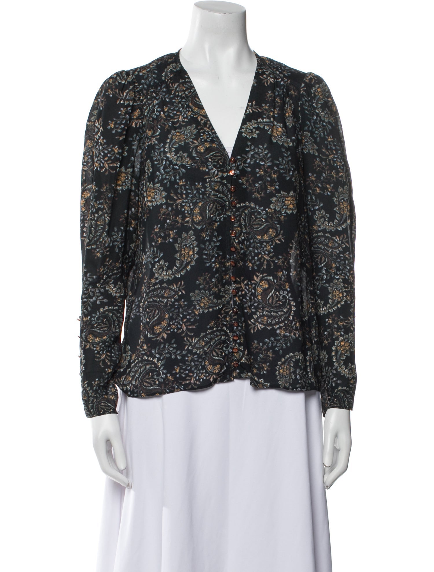 Nicholas Floral Print V-Neck Blouse
