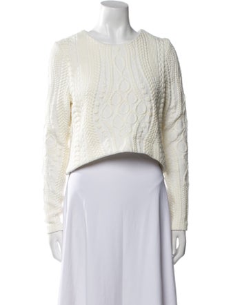 Nicholas Crew Neck Long Sleeve Crop Top